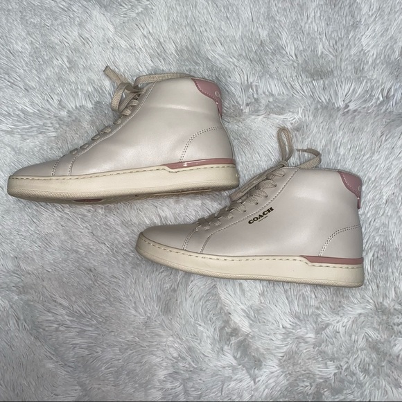 COACH Clip Leather Hightop Sneakers - Picture 2 of 5